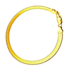 7 inch 18kt Gold Overlay Bracelet Sterling Silver 925 Stamped Italy